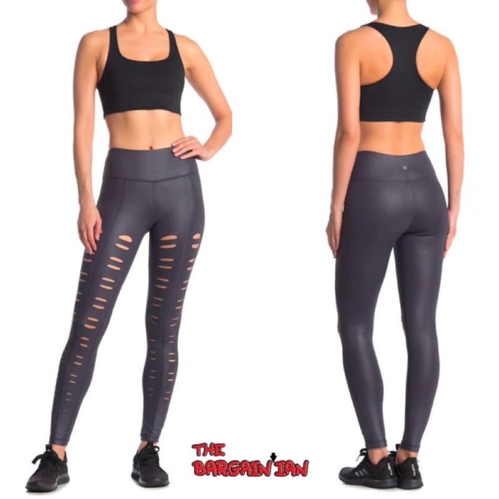90 DEGREE BY REFLEX Missy Front Vent Leggings Black Cut Out Size XS S M L XL NWT